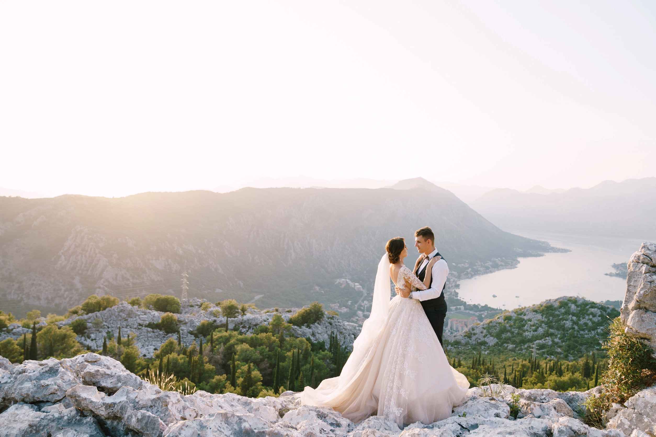 Couple planning a destination wedding abroad