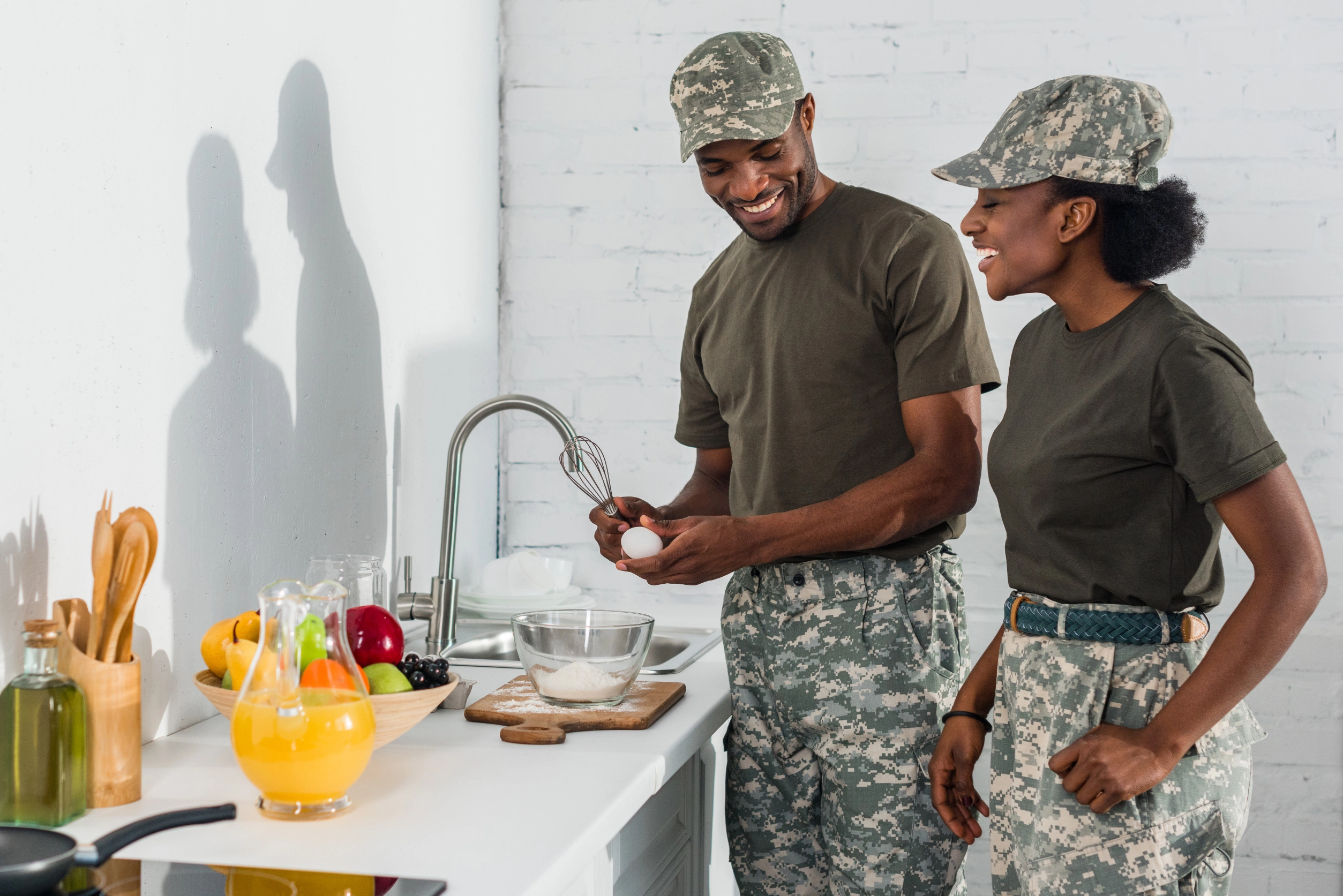 Military family preparing documents for an overseas assignment
